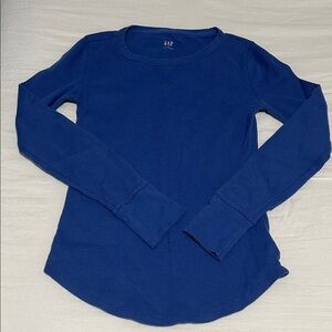 GAP Royal Blue Thermal Long Sleeve Shirt